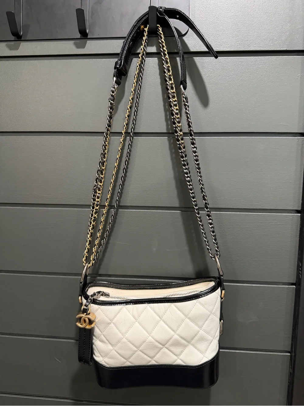 Chanel Gabrielle Crossbody/Shoulder Bag in White and Black